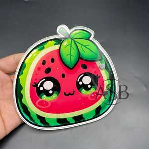 Azulejo de pestañas acrílico de sandía de verano personalizado, Impresión de logotipo personalizado en forma de sandía, servicio OEM - Product Image 3