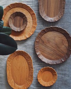 จานไม้คุณภาพสูงสำหรับบ้านและปาร์ตี้ใช้จานไม้ขัดเงาทำด้วยมือสำหรับจานเสิร์ฟอาหารและผลไม้ - Product Image 4