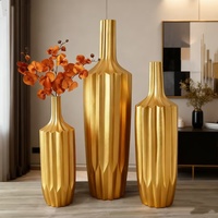 Vase d'accolade élégant de luxe d'or, décor à la maison d'or, vase d'accolade, grands vases pour la décoration à la maison