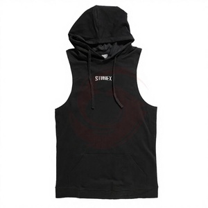 Custom Mens Sleeveless Hoodie Tank Top Gym Fitness Workout <b>Stringer</b> Hooded <b>Vest</b> Fitness Wear OEM Services - Product Image 1