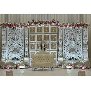 Srilankan Boda Shagun Ceremonia Configuración de escenario Recepción de boda real Decoración de escenario Estilo indio del Sur Decoración de escenario de boda - Product Image 1