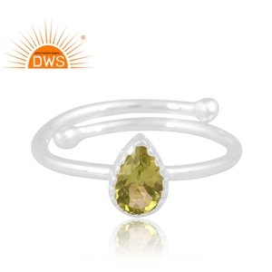 Best Quality Fine Sterling Silver Natural <b>Peridot</b> Gemstone Stackable <b>Ring</b> Custom Jewelry Manufacturer - Product Image 3