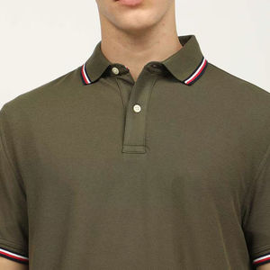 Polos personalizados de alta calidad para hombre, Color sólido, transpirable, suave, de algodón en blanco, de talla grande, tejido de punto, estampado propio - Product Image 5