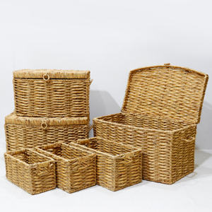 High Qualiy Handwoven Water Hyacinth <b>Storage</b> Basket, Eco Friendly Box For <b>Home</b> <b>Organization</b> and Decorative Use - Product Image 1