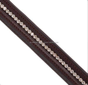 Banda de cejas de cuero acolchado Premium con cristales decorativos banda de cejas mega Bling - Product Image 3
