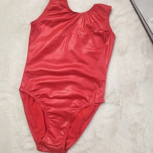 High Demand Gymnastics Leotards Sublimation Gold <strong>Shiny</strong> Sleeveless Leotards Performance Competition <strong>Dance</strong> Wear Bodysuit for Girls