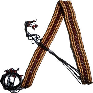 Cotton shell beaded <b>Belt</b> for Women Fashion Black Bag <b>White</b> Western OEM Logo Style Buckle Fabric Packing Pcs Color uk - Product Image 2