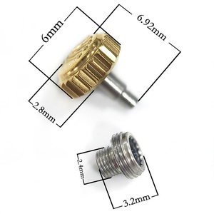 Corona de Reloj de 6mm, Dorada, de Acero Inoxidable, Atornillable con Tubo, para Reparación de Cajas de Relojes Mecánicos, Repuesto - Product Image 2