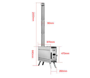דיואיסט עיצוב מודרני חיצוני תנור דלק מוצק תנור סאונה עץ סאונה עם שריפת עץ יעילה עבור אוהל קמפינג - Product Image 5