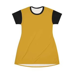T-shirt jaune personnalisé avec manches noires et col rond Logo personnalisé imprimé décontracté à manches courtes - Product Image 2