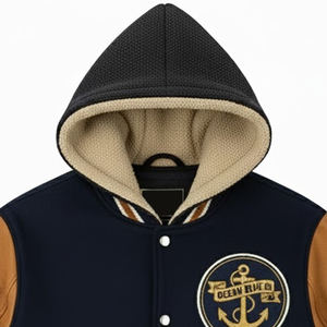 Vestes universitaires à capuche pour hommes, entièrement personnalisées, vêtements décontractés, veste universitaire brodée en chenille personnalisée pour hommes - Product Image 4