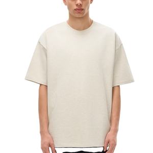 T-shirt Homme Col Rond Coupe Boxy Oversize Épaules Tombantes 300 GSM Coton Lourd Personnalisable Coupe Ample Style Universitaire Haute Qualité - Product Image 5