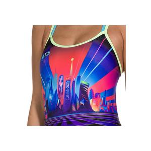 Dames Training Badmode Neon Fan Plmt Doub Xbck Af Blk/Grn 8-10626d279 Yzm Uk Maat