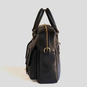 <b>Mens</b> Black Genuine Leather Vintage Fashion Briefcase Laptop Messenger <b>Bag</b> Business <b>Travel</b> Satchel Executive Work <b>Bag</b> 15inch - Product Image 5