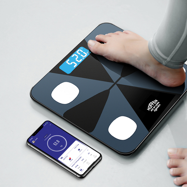 Manufacturer's New Digital Body Scale 180 kg Capacity Battery Operated Smart Glass LCD Accurate Weight Measuring App Bathroom