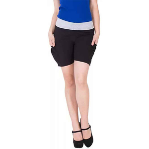 Short de fitness d'été pour femme avec taille haute doux serré Yoga Design Taille Plus Respirant Décoré avec des motifs Arcs Fleurs - Product Image 2