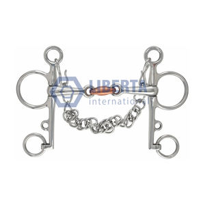 Mèche vétérinaire à double articulation pour cheval Pelham Embouchure lisse polie Mèches pour cheval Équestre Liberta international - Product Image 3