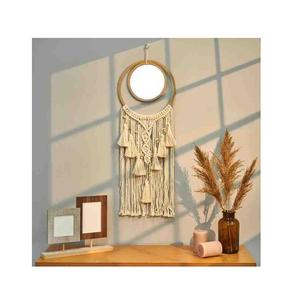 Design de qualité supérieure Prix abordable Miroir mural en macramé Looks tendance Finition naturelle Décor de Noël Couleur fantastique - Product Image 1