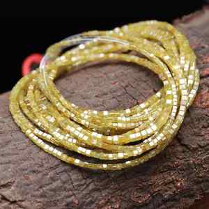 Caja facetada brillante Natural de diamante amarillo, fabricación de joyas de diamantes, collar de hebras, cuentas de piedra, Cubo de 2mm, cuentas de diamantes - Product Image 2