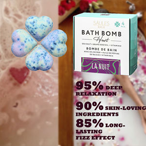 Coffret Luxueux de Bombes de Bain Bio, 4 Pastilles Effervescentes en Forme de Cœur au Parfum de Noix pour le Corps, OEM ODM, Boîte Cadeau pour la Journée de la Femme - Product Image 2