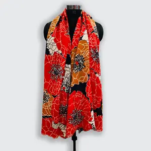 Newest printed floral shawls wide cotton scarf for women pashmina shawl scarf women cashmere custom scarves