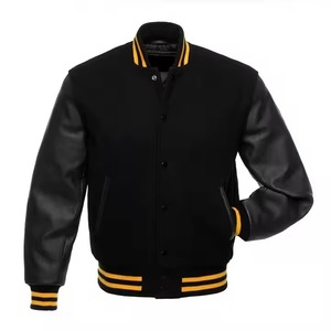 OEM venta al por mayor chaquetas de béisbol de talla grande para hombre logotipo personalizado bordado invierno al aire libre chaqueta universitaria botón negro de gran tamaño - Product Image 5