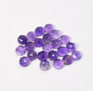 พลอยอะมีทิสต์ธรรมชาติทรงกลมเจียระไนแบบโรสคัท น้ำหนัก 21.50 กะรัต ขนาด 6 มม. จำนวน 22 ชิ้น - Product Image 1
