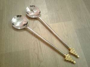 Serveur à salade en acier inoxydable de qualité à l'exportation avec poignée en marbre Serveur à salade personnalisé de taille standard conçu de luxe au prix le plus bas - Product Image 5