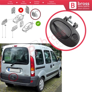 Poignée d'ouverture de porte extérieure de hayon arrière BDP1557 noire pour Kangoo KC Express FC Kubistar MK1 X76 8200153666 - Product Image 5
