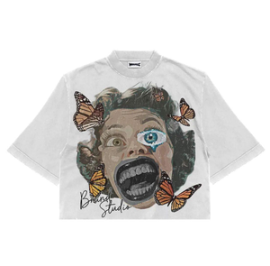 Custom Heavyweight Modal T-Shirt High Street Vintage Oversize Neck Full Printed Cropped Graphic Print Camisetas de gran tamaño para hombres - Product Image 1