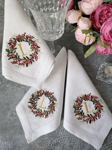Set <span class=keywords><strong>di</strong></span> <span class=keywords><strong>Tovaglioli</strong></span> Natalizi in Lino Personalizzati con Ricamo, Produzione e Fornitura HSC Factory - Product Image 2