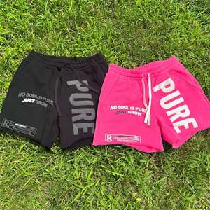 กางเกงขาสั้นเข้ายิมผ้าฝ้าย100% ปรับแต่งได้สำหรับผู้ชายกางเกงขาสั้นผ้าฟรองเทอร์รี่แนววินเทจสีพื้นระบายอากาศได้ดีแห้งเร็ว - Product Image 6