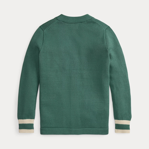 100% Organic Cotton Knit Cardigan Winter School <b>Sweater</b> - Product Image 2