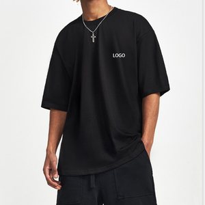 ขายส่งที่กําหนดเองUnisexเสื้อยืดเปล่าพิมพ์โลโก้ธรรมดาเสื้อยืดขนาดใหญ่เสื้อยืดไหล่ตกสีขาวสําหรับผู้ชาย - Product Image 1