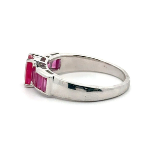 Anillo de compromiso de Plata de Ley 925 hecho a medida con conjunto de rubí de lujo, joyería de lujo hecha a mano a la moda para bodas, fiestas, regalo - Product Image 3