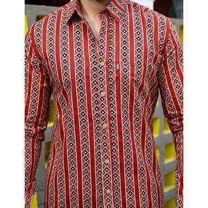 Chemise décontractée pour homme en coton imprimé à manches longues, respirante, en popeline ou tissu Oxford, motif floral ou à pois, offre ODM - Product Image 2