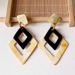 Pendientes de Cuerno Natural de Alta Calidad con Estilo Romántico, Largos, Negros, Multicolores, Diseño de Fabricante, Joyería para Bodas - Product Image 6