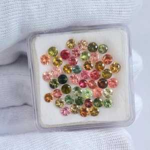 Piedra de turmalina Natural certificada de 3,5mm, piedras preciosas calibradas sueltas de corte redondo facetado para hacer joyas, ajuste de anillo a granel - Product Image 3
