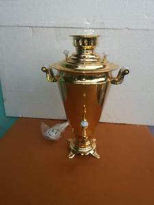 Samovar-tetera eléctrica de latón para tallado a mano, el mejor diseño de Año Nuevo, dorado, samovar, con taza, platillo y tetera eléctrica de alta calidad, 2023 - Product Image 5