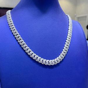Qualité d'exportation VVS Moissanite Diamant Argent Sterling 925 Glacé Hip Hop Cubain Lien Chaîne Collier Luxe Bling Bijoux pour Hommes - Product Image 1