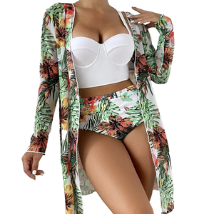 Traje de baño de 3 piezas para mujer de nuevo diseño de alta calidad y color sólido para mujer Traje de baño sexy de calidad para mujer - Product Image 1