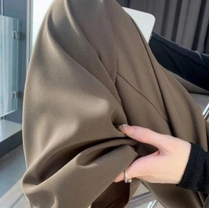 Pantalones holgados negros de cintura alta, traje holgado de moda para mujer de oficina, pantalones de pierna ancha coreanos elegantes informales transpirables para mujer - Product Image 6