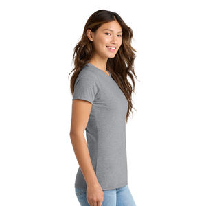 เสื้อยืดผู้หญิงสีเทา ผ้าฝ้ายผสมโพลีเอสเตอร์ ระบายเหงื่อ แขนสั้น สไตล์ลำลอง เหมาะสำหรับออกกำลังกาย ฟิตเนส วิ่ง - Product Image 4