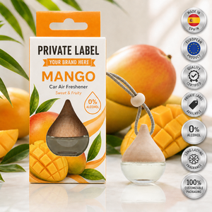 Désodorisant pour voiture à la mangue en marque privée 6ml OEM |   Parfum de voiture sans alcool |   Espagne UE - Product Image 1