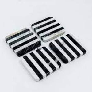 Sous-verres ronds en marbre massif, résistants à la chaleur, faits à la main, de luxe, avec emballage carton couleur personnalisée, best-sellers - Product Image 3