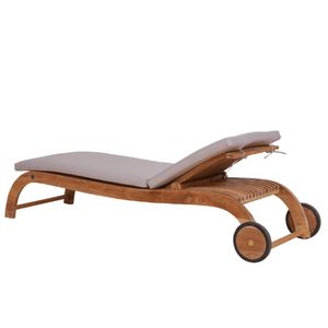 Chaise longue en bois massif pour l'extérieur, cadre en teck, pour la vie en plein air, pour le bord de la piscine, la terrasse, la cour, meubles - Product Image 4