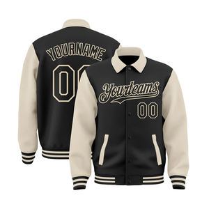 Chaqueta universitaria de lana con grafiti de moda para hombre, estilo callejero, cuello vuelto y parche bordado, temporada de invierno - Product Image 3