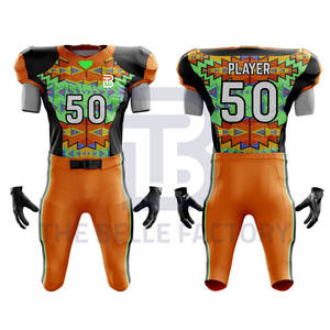 Maillot de football américain de haute qualité vêtements de sport respirants ensemble de hauts brodés Technique de sublimation pour les joueurs vente chaude - Product Image 1