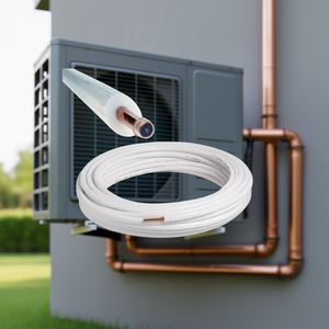 Rouleau de 25 m de tuyau de climatisation en cuivre isolé et recouvert de 3/8 po, tuyaux en cuivre de qualité supérieure pour systèmes CVC - Product Image 3