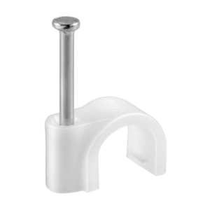 Fissacavi PVC avec clou de 6 mm, paquet de 80 pièces. - Product Image 1